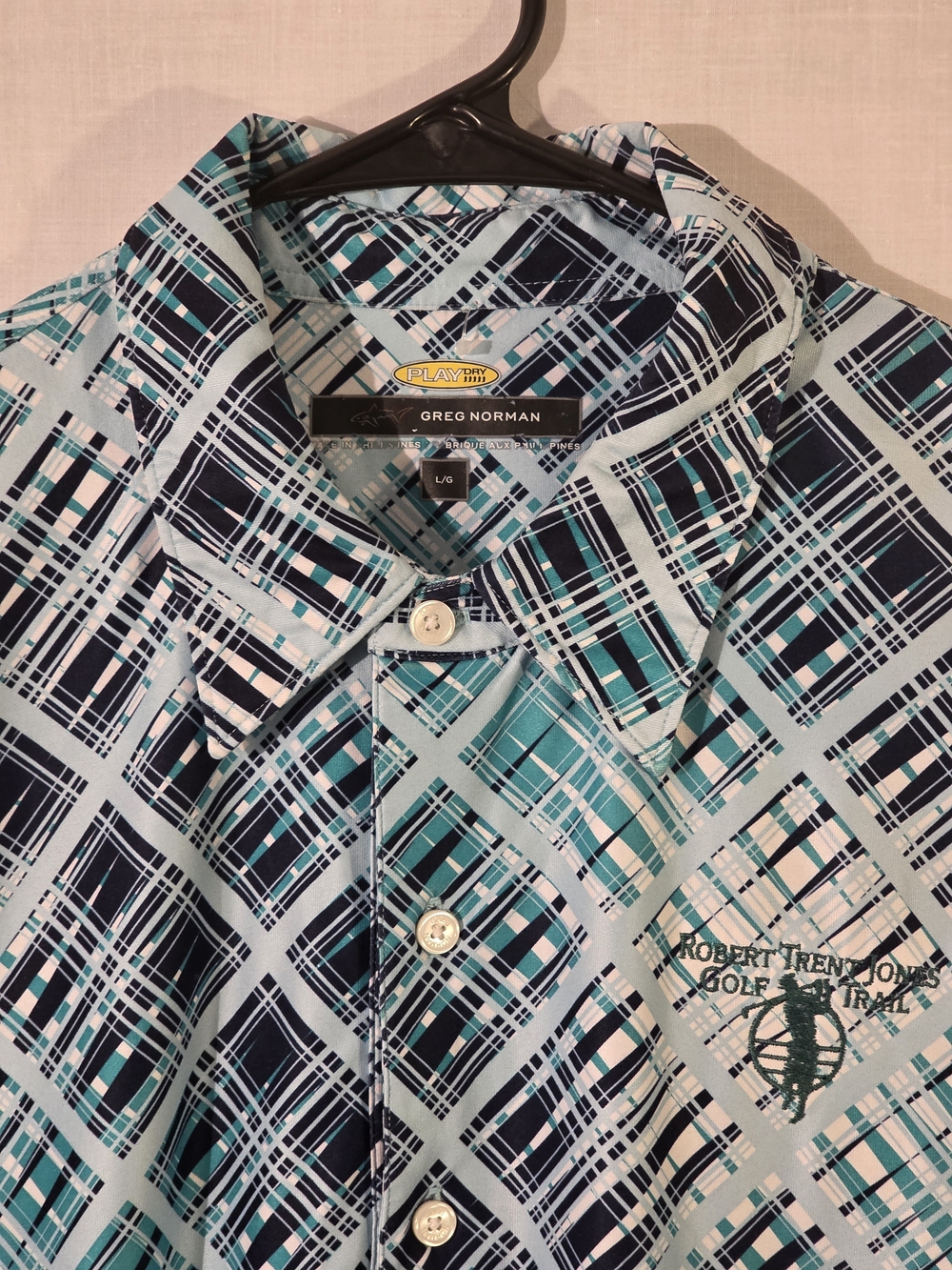 Greg Norman Collection "Robert Trent Jones Golf Trail" Golf Polo Sz Lg.
